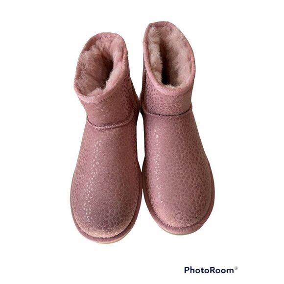 Ugg women's classic mini sparkle spots boots pink 1120893 NEW - Picture 2 of 5